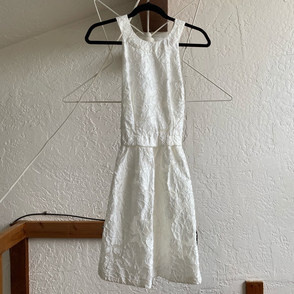 White floral H&M dress gold detail